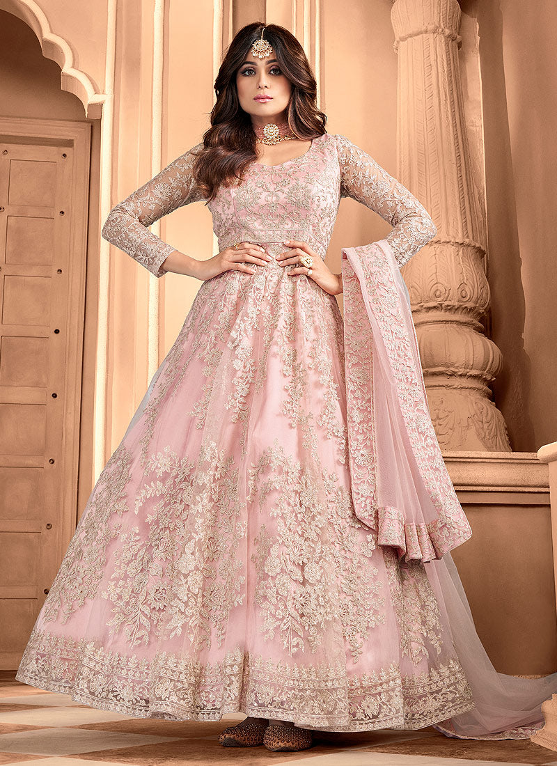 Best Selling | $26 - $39 - Pink Plain Indian Gown and Pink Plain Designer  Gown Online Shopping